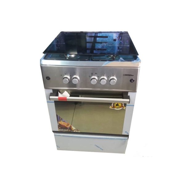 Cuisinière - Tecnolux - 4 feux - 60x60 - Inox - Tourne broche